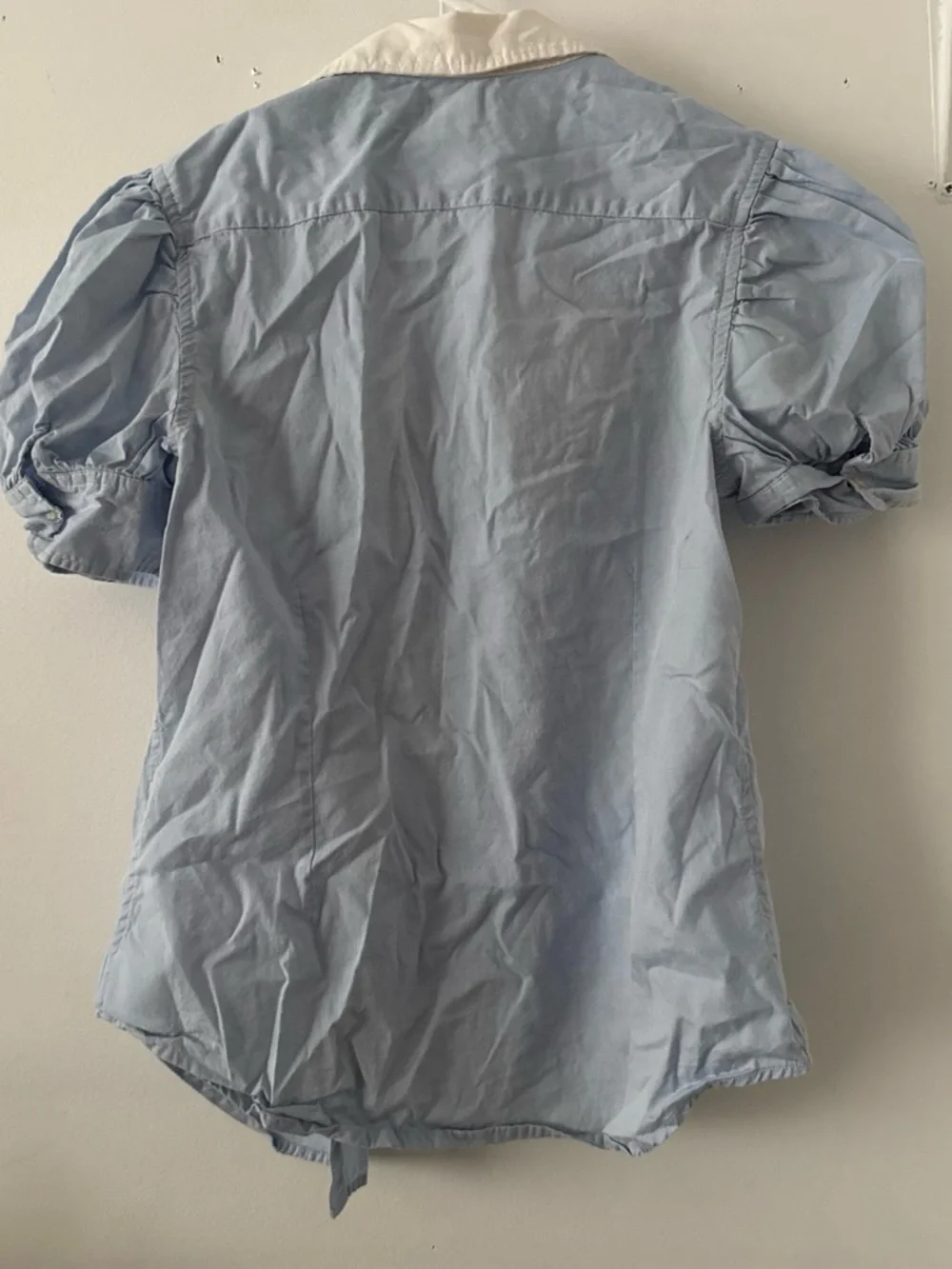 Ralph Lauren Light Blue Short Sleeve Button-Up Shirt with White Collar